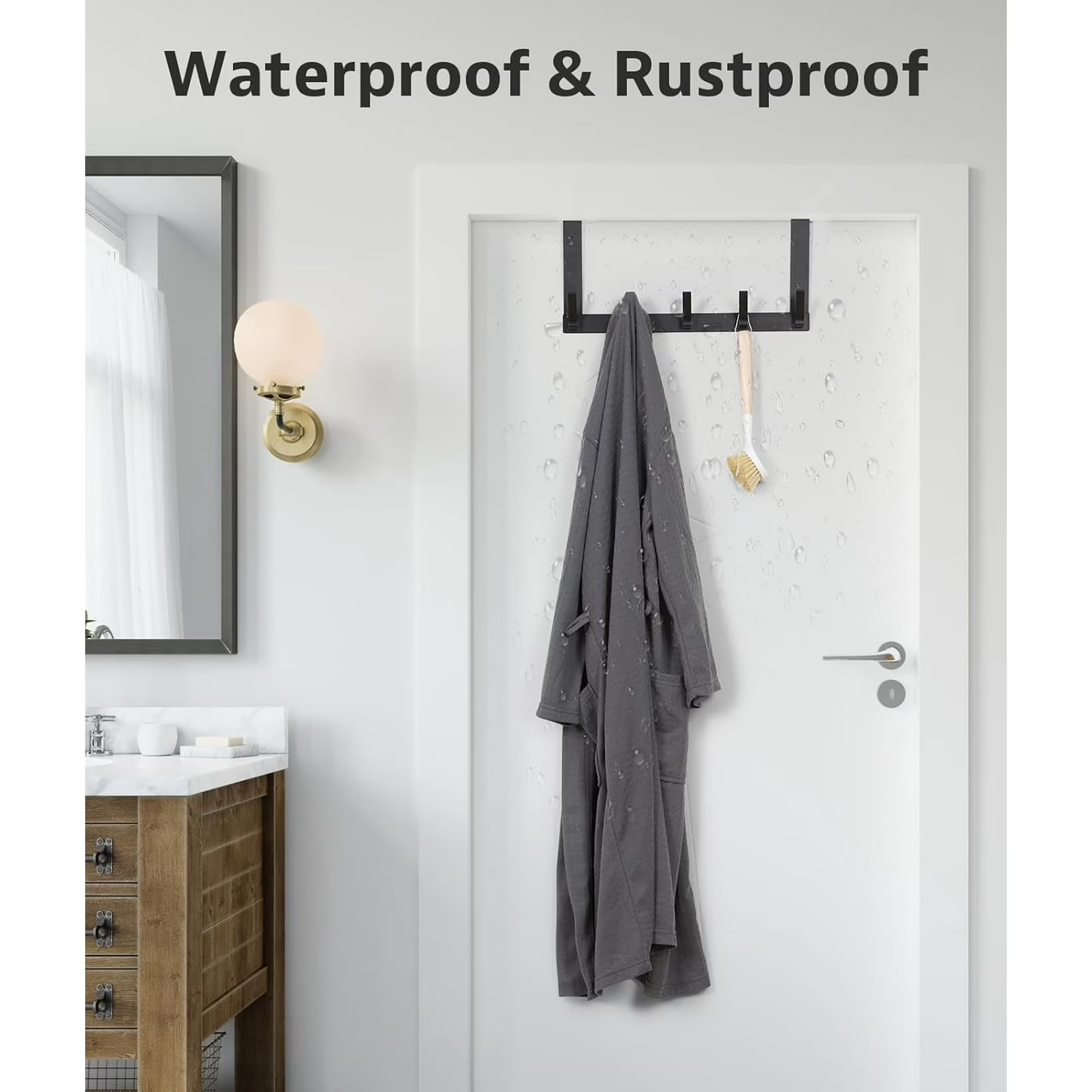 Optish Over The Door Hooks with 5 Coat Hooks, Over The Door Towel Rack Door Hanger Hook for Hanging Clothes, Coats, Towels, Hat - Image 7